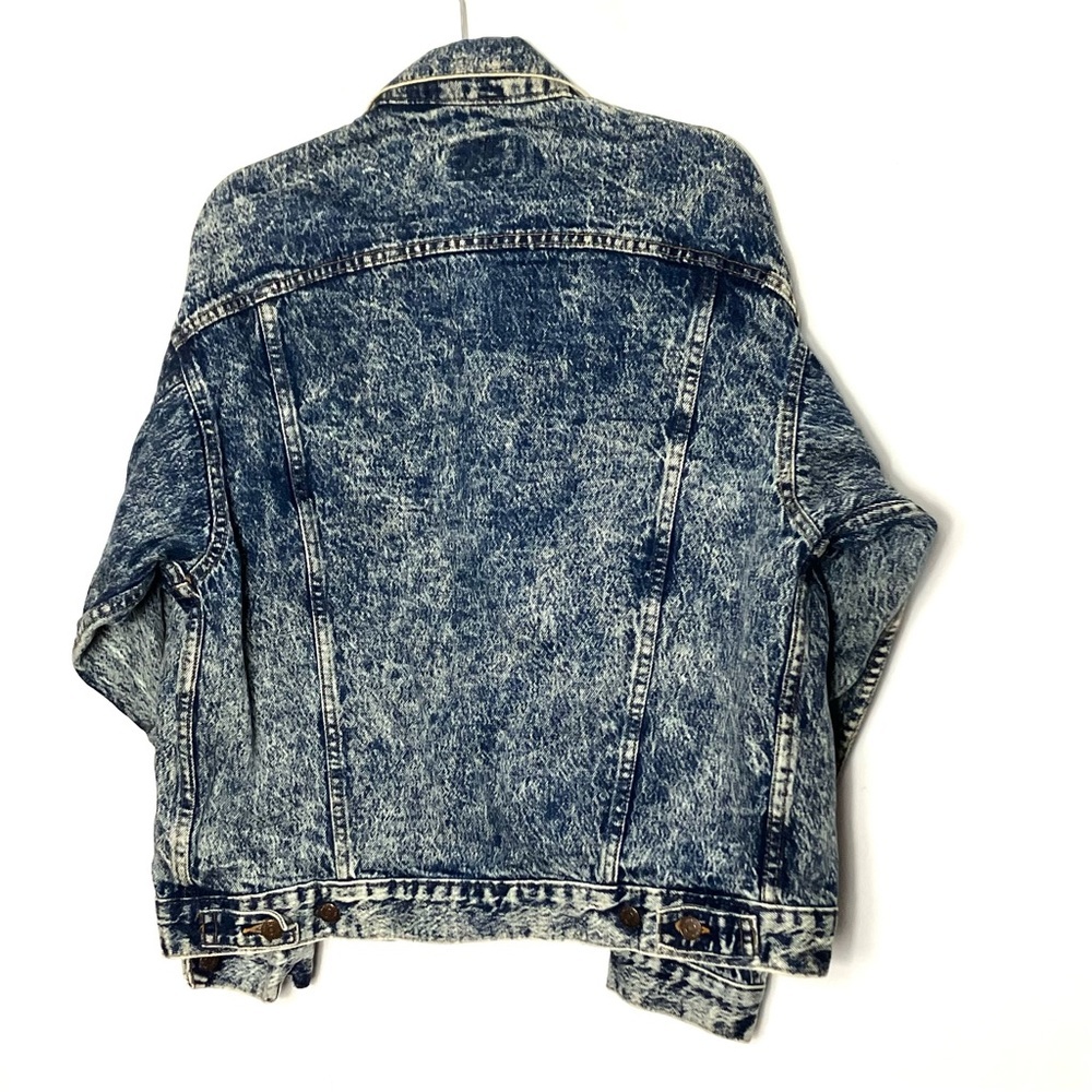 vintage 80s LEVI’S Acid Wash Jean Denim Jacket made in the USA Large - Picture 4 of 6